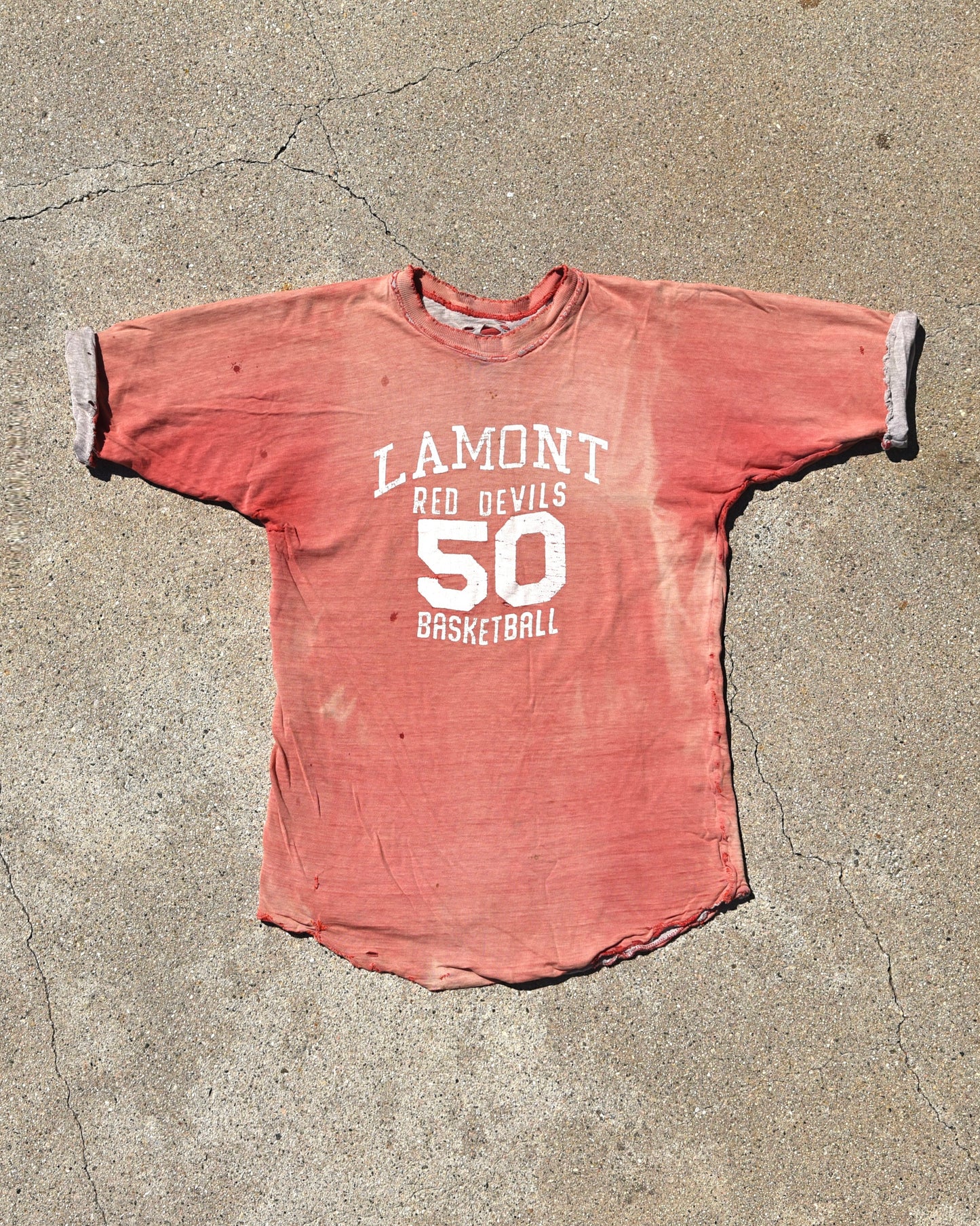 1950s Sun Faded Lamont Red Devils Double Face Jersey