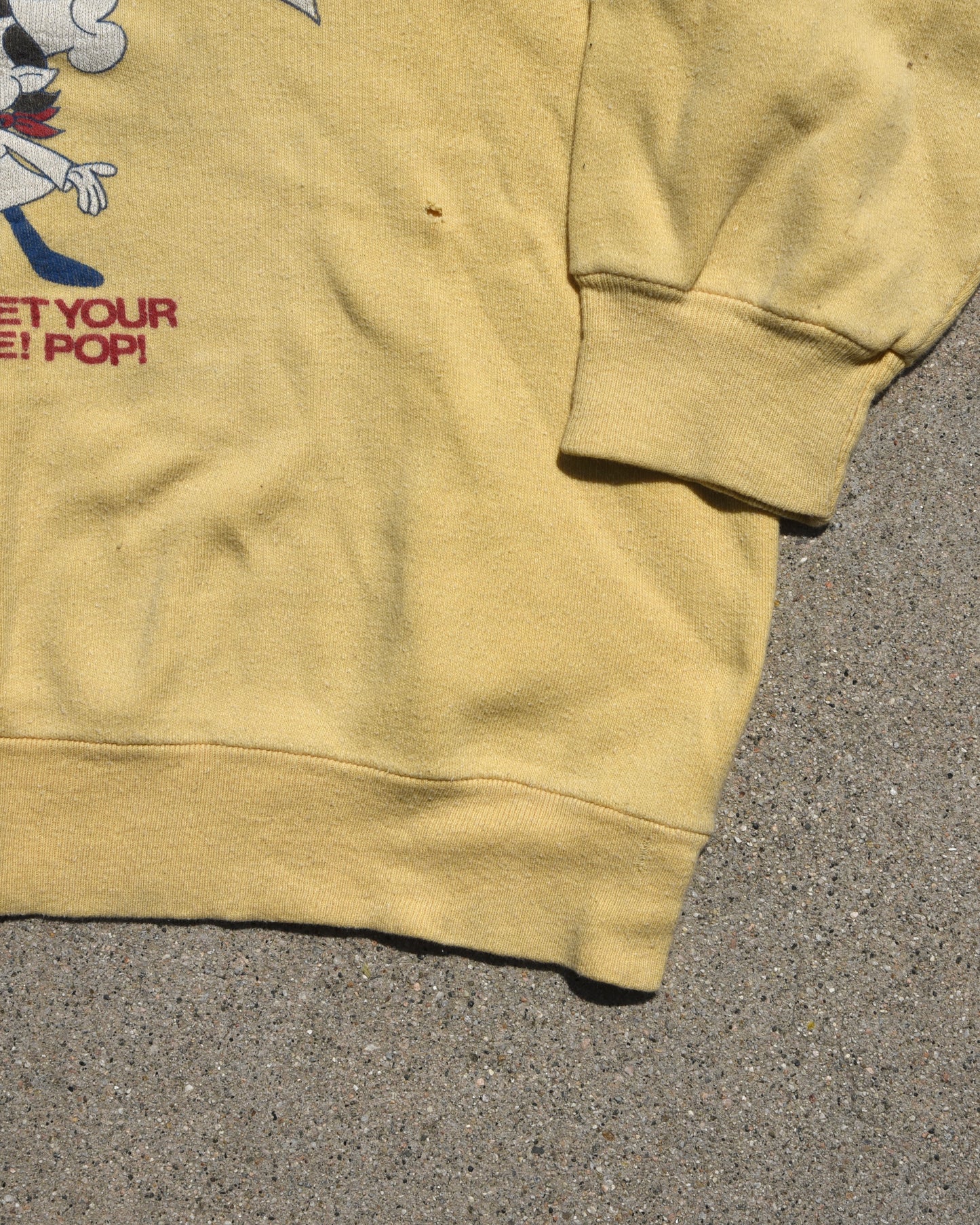 1960s Kelloggs Rice Krispies Snap Crackle Pop Yellow Crewneck Sweatshirt