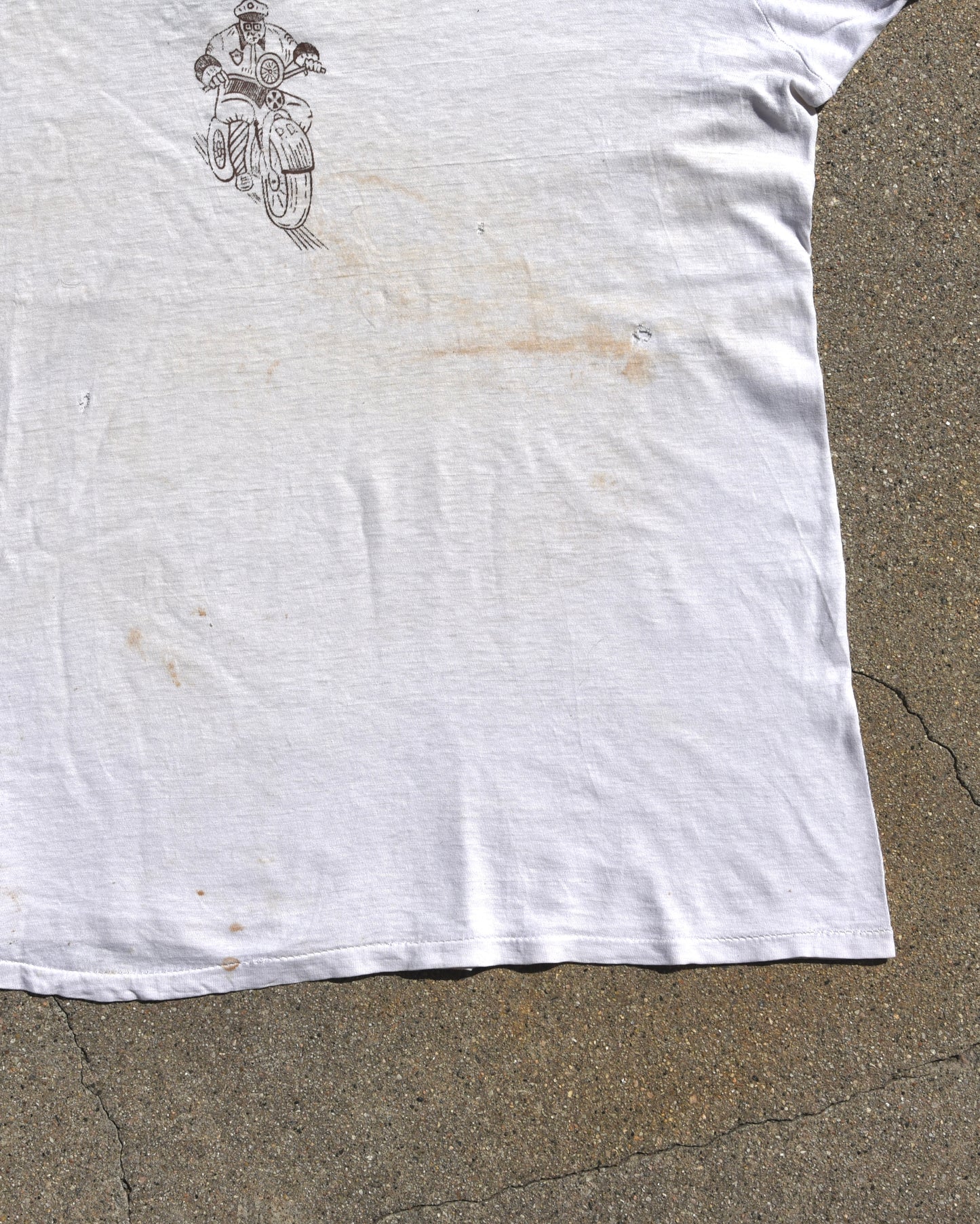 1960s Motorcycle Police Stenciled Tshirt