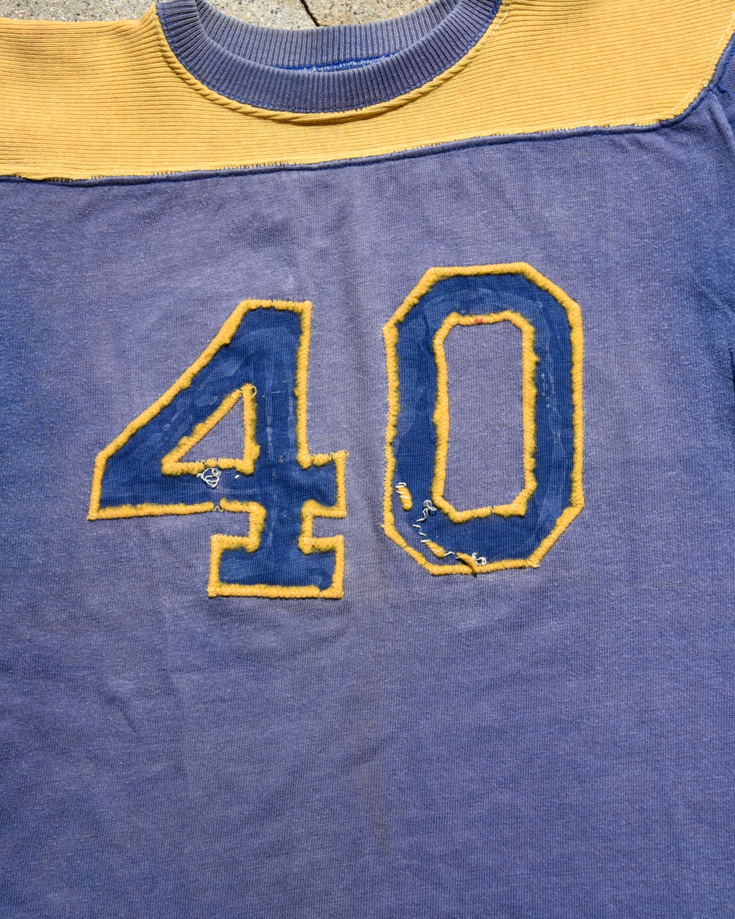 1950s Sun Faded Cotton Football Jersey