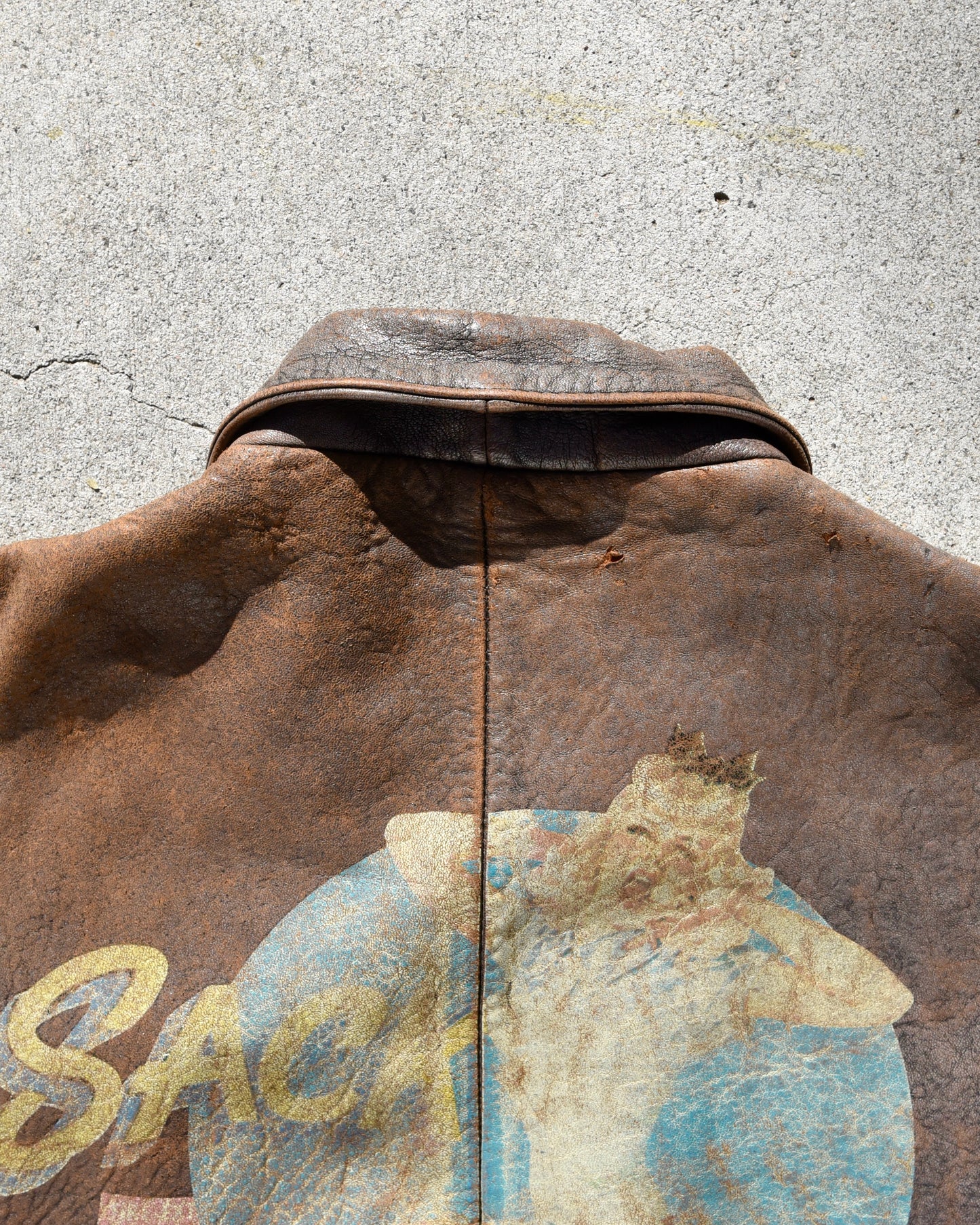 Avirex Sack Time Pinup Girl Leather Bomber Jacket