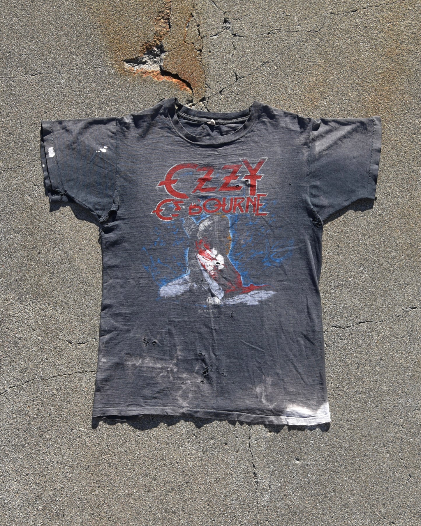 1980s Ozzy Osbourne Tshirt - Thrashed and Sun Faded
