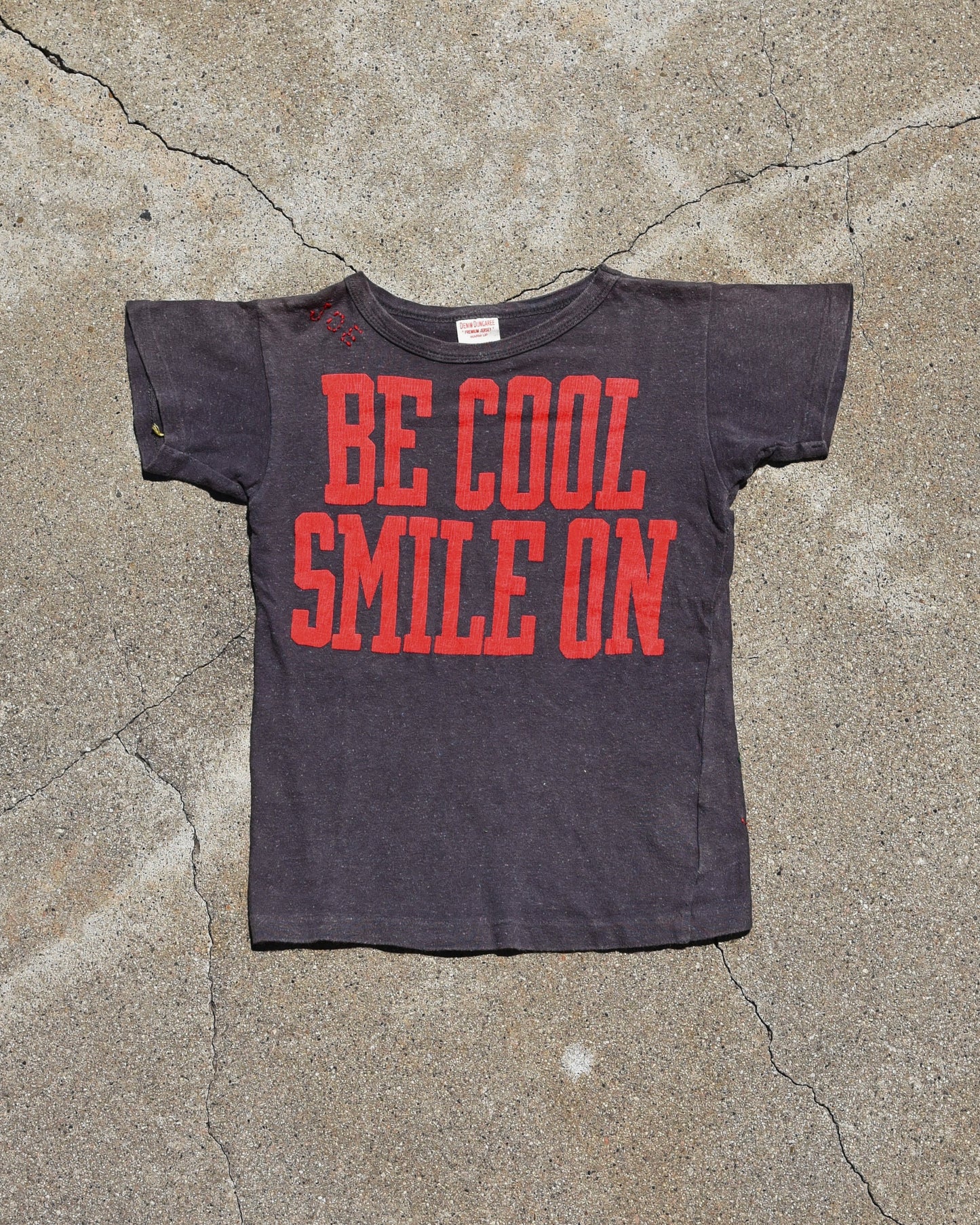 Denim Dungaree Be Cool Smile On Femme Tshirt