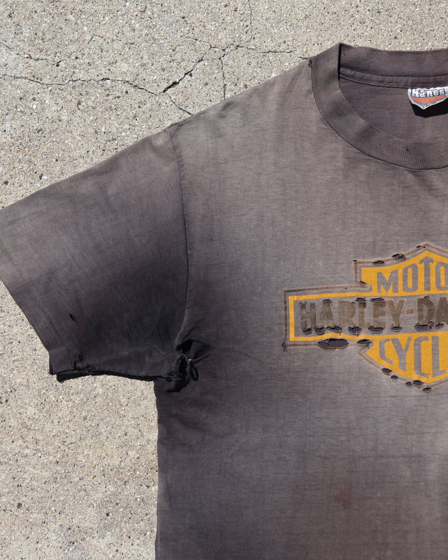 1970s Thrashed and Faded Harley Davidson Tshirt