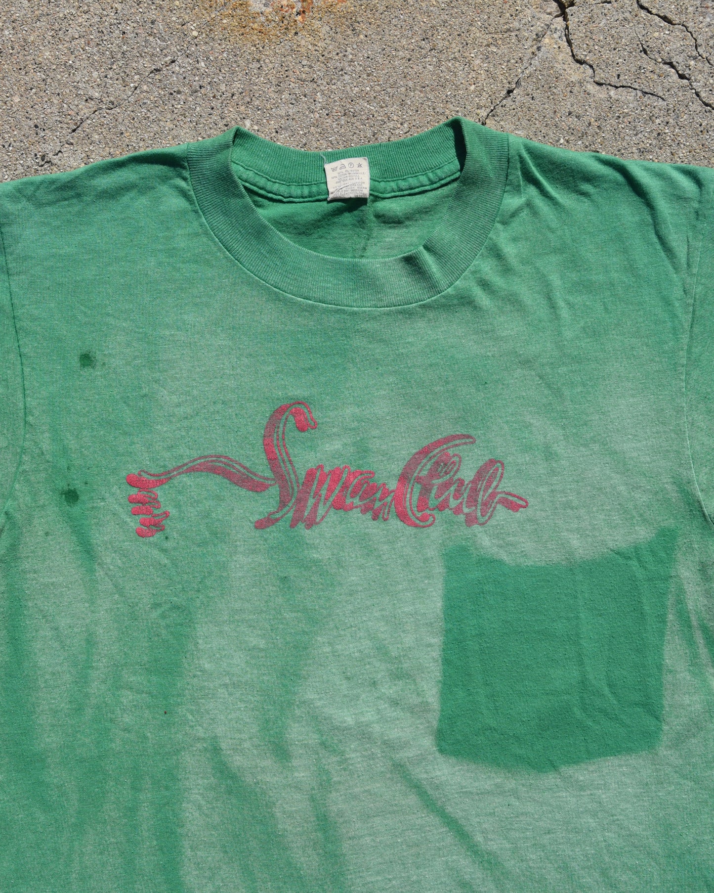 1970s Sun Faded Swan Club Ghost Pocket Tshirt