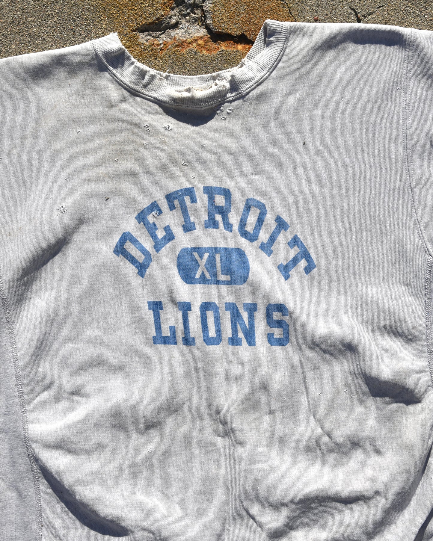 1960s Champion Reverse Weave Expansion Gusset Detroit Lions Sweatshirt