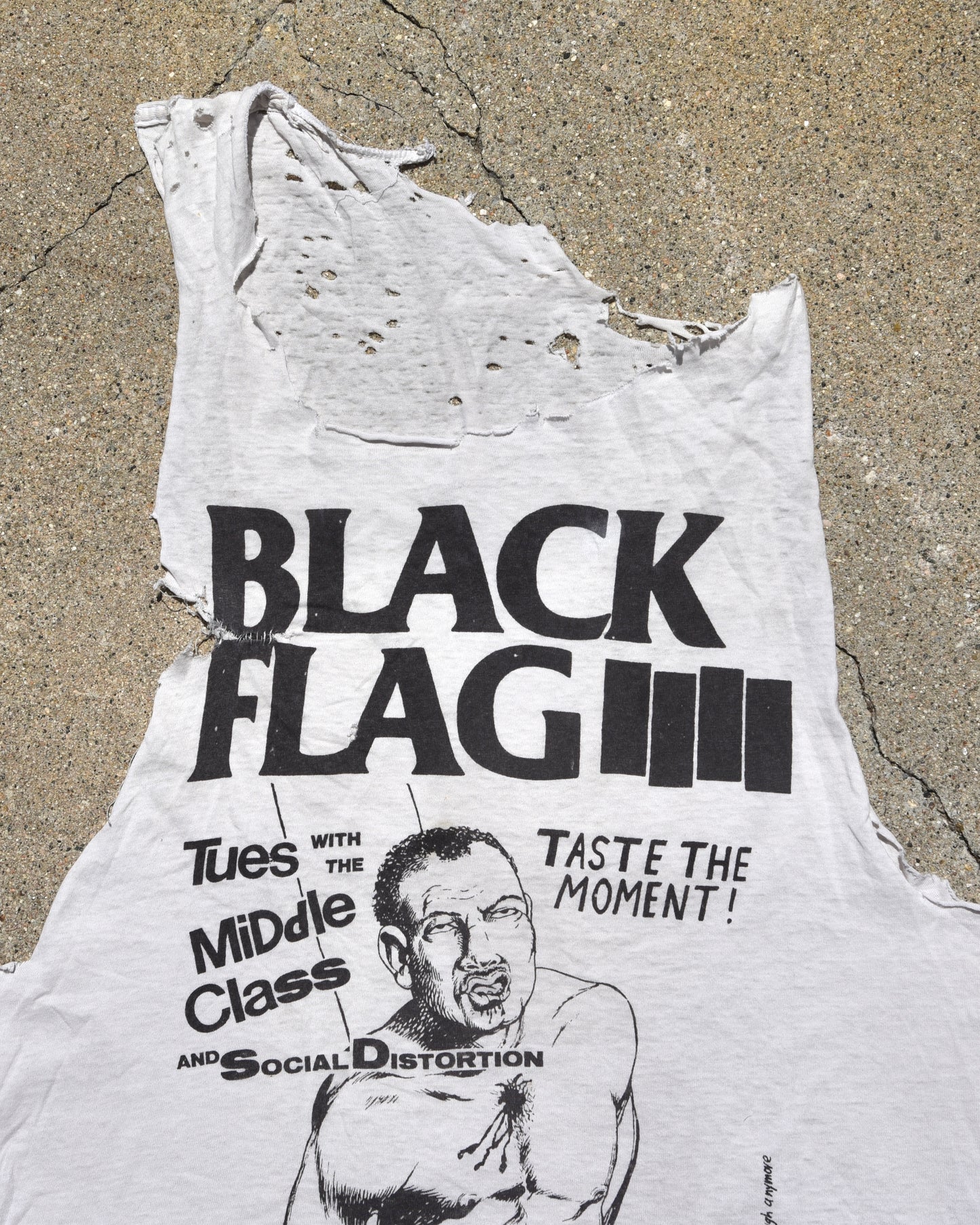 1980s Thrashed Black Flag Cutoff Tshirt