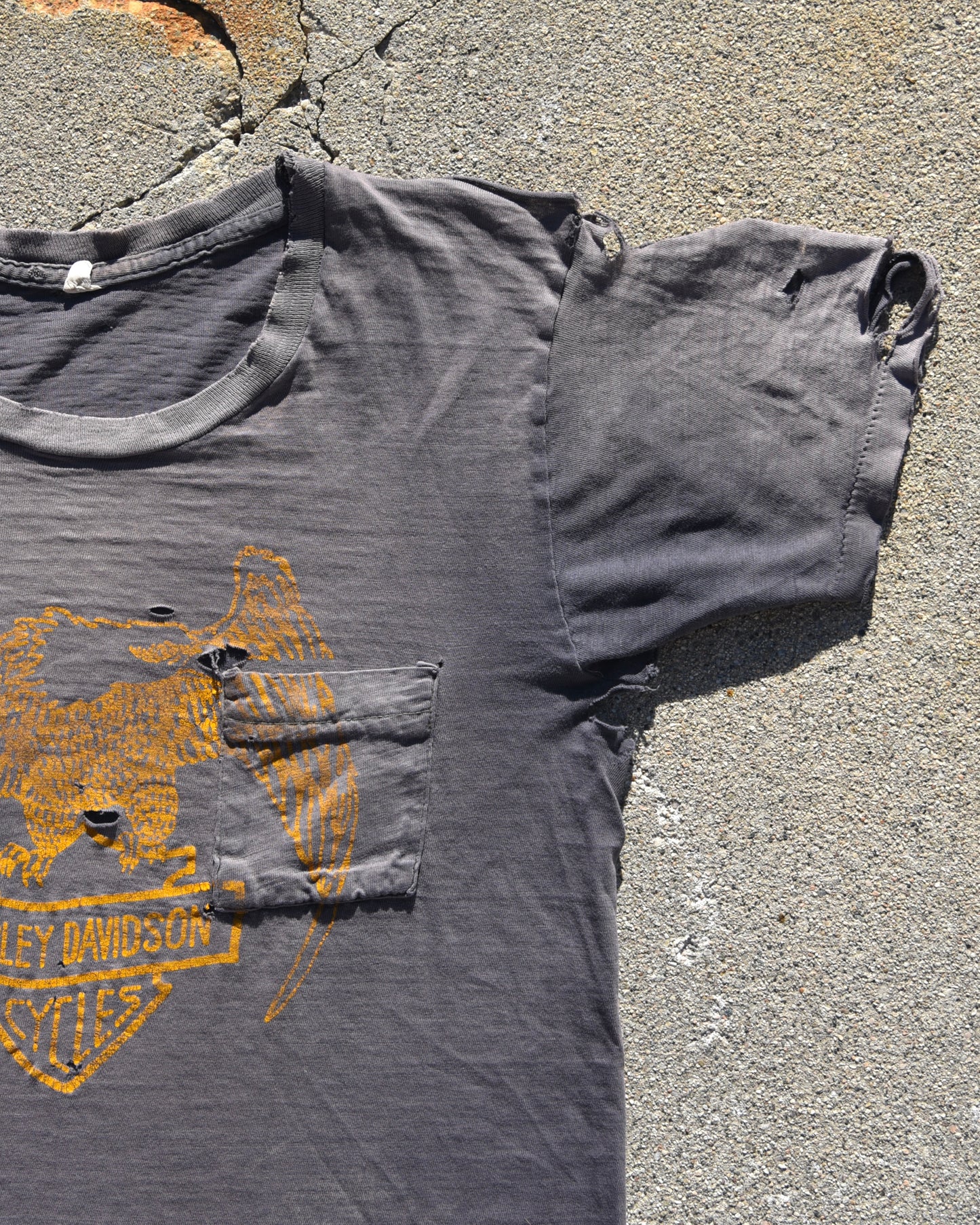 1970s Harley Davidson Pocket Tshirt - Thrashed