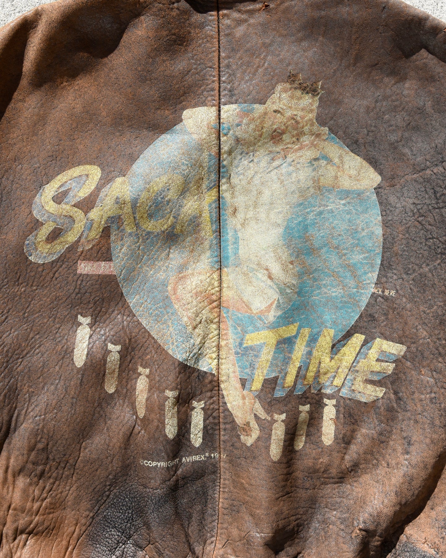 Avirex Sack Time Pinup Girl Leather Bomber Jacket