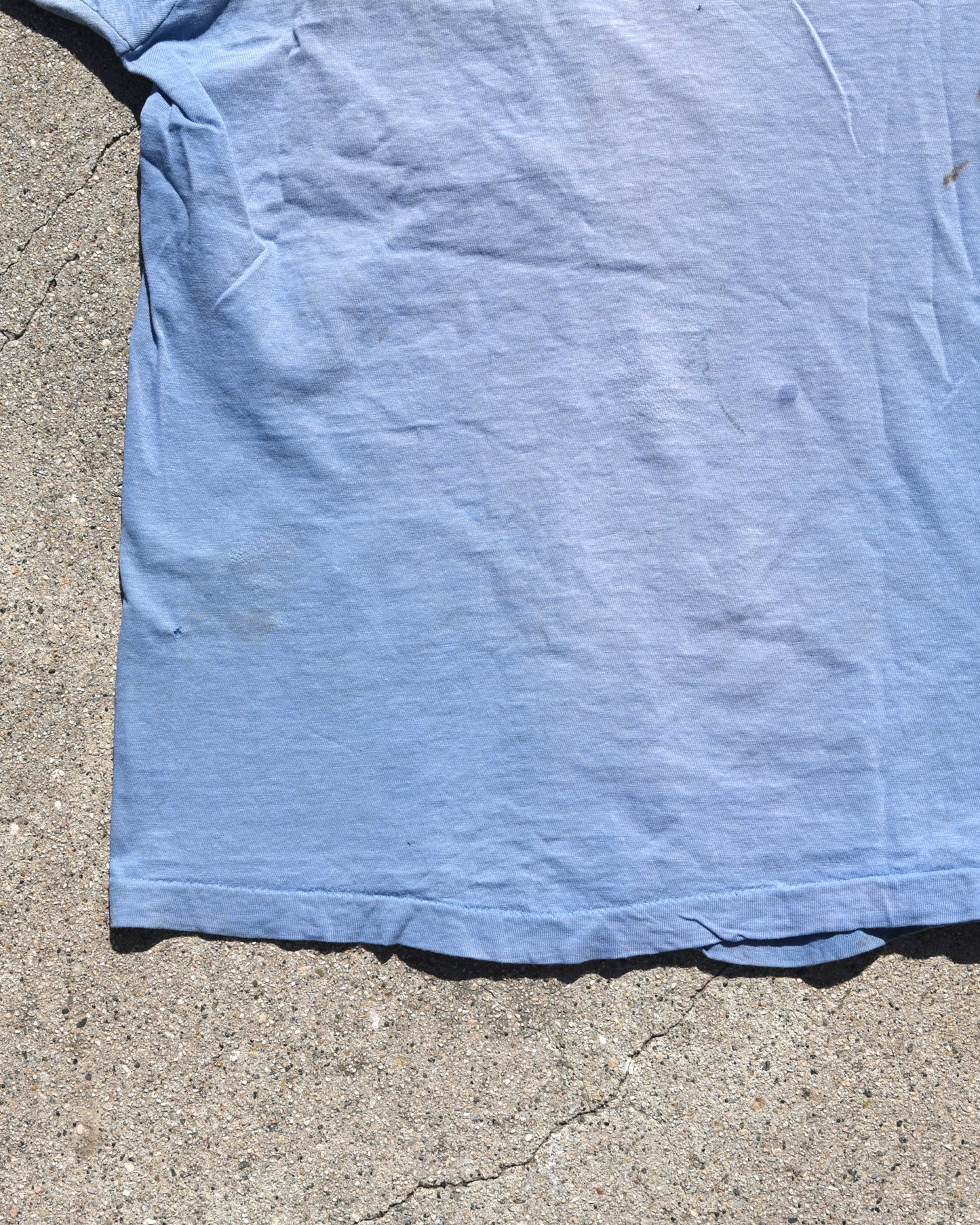 1950s Thrashed and Faded Blue Pocket Tshirt
