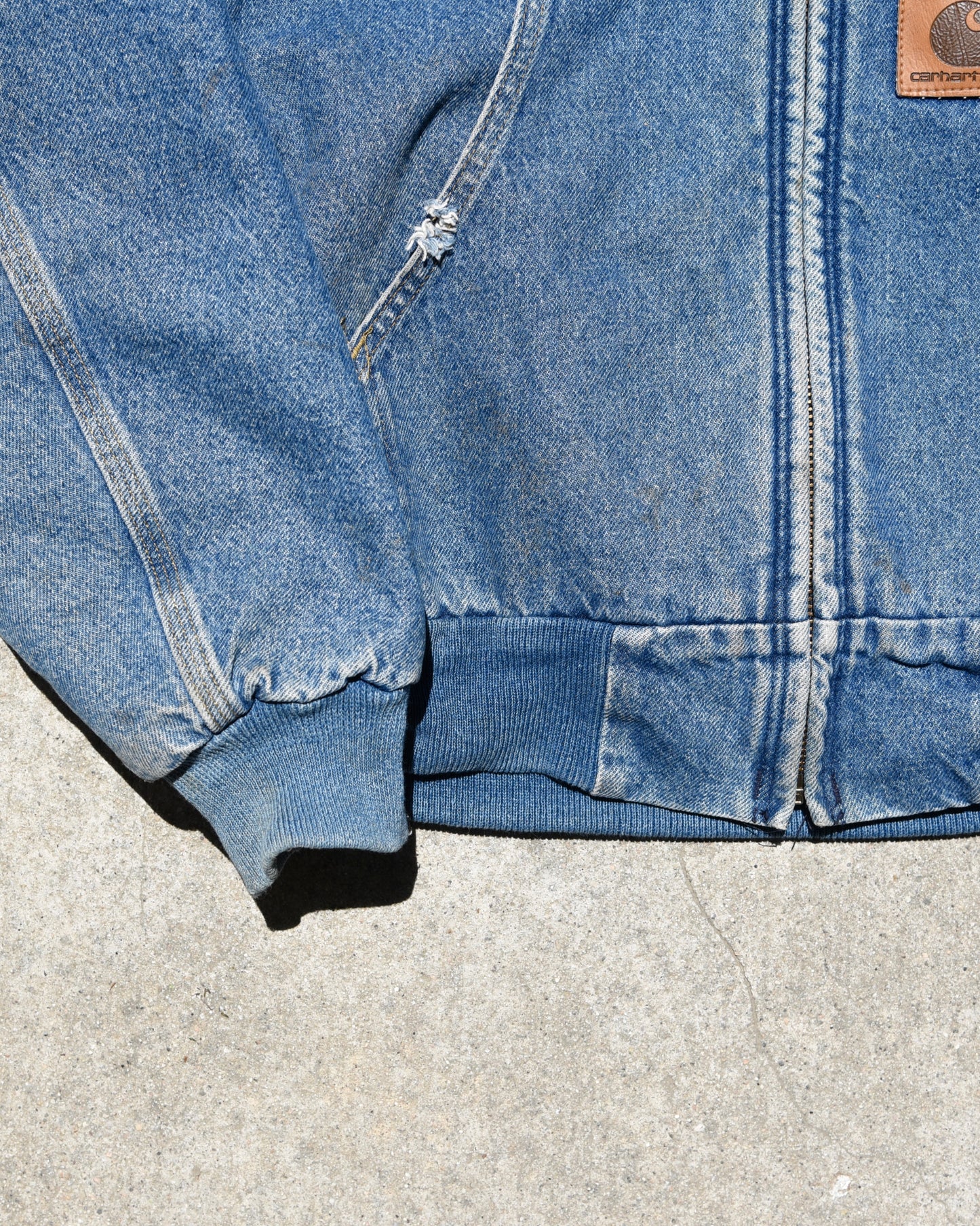 Carhartt J08DST Denim Active Hooded Jacket - Large