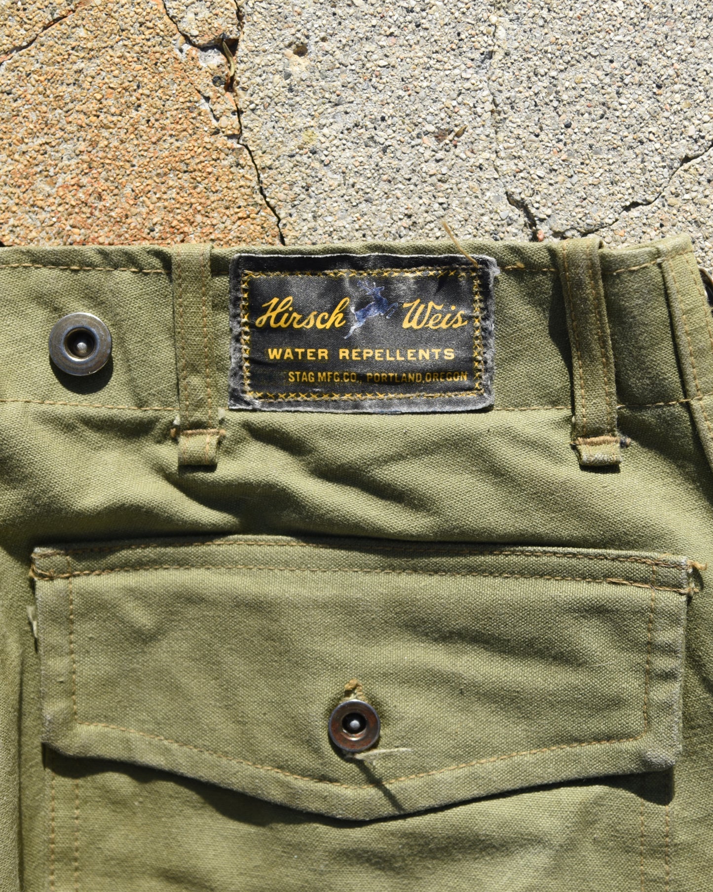1950s Hirsch Weis Waxed Canvas Logging Pants