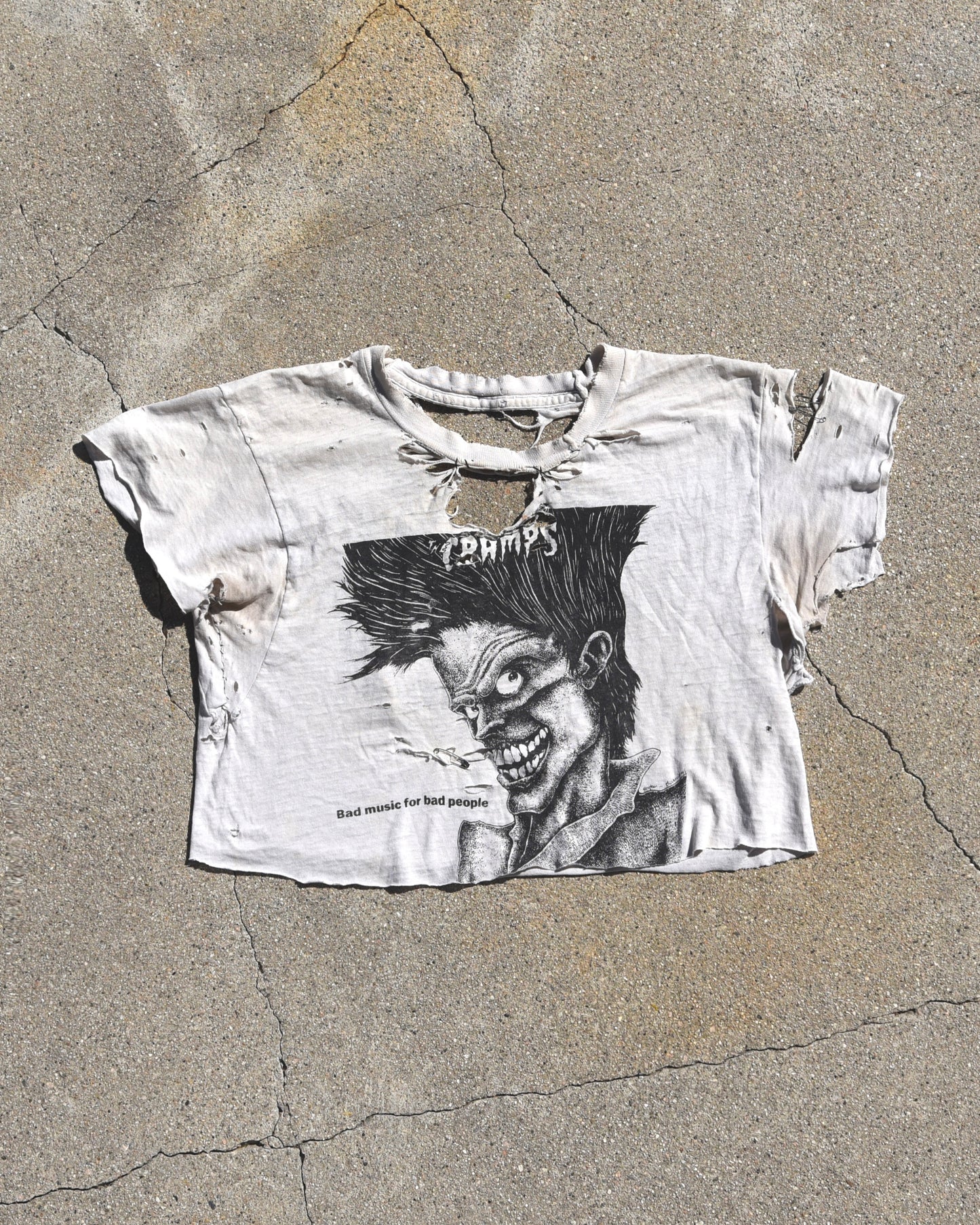 1980s Thrashed The Cramps Cropped Tshirt