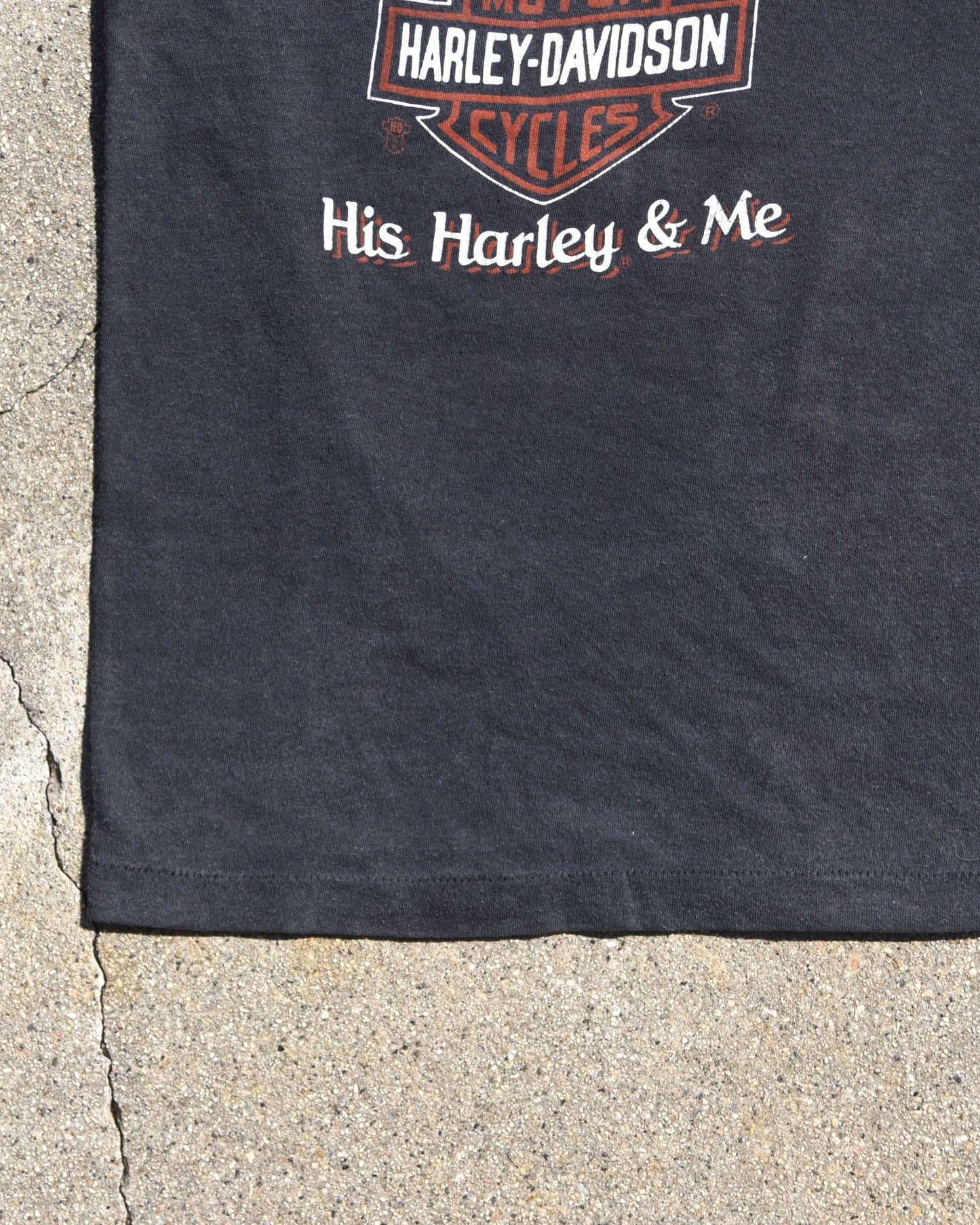 1980s My Daddy Loves Two Things Harley Davidson Femme Tshirt