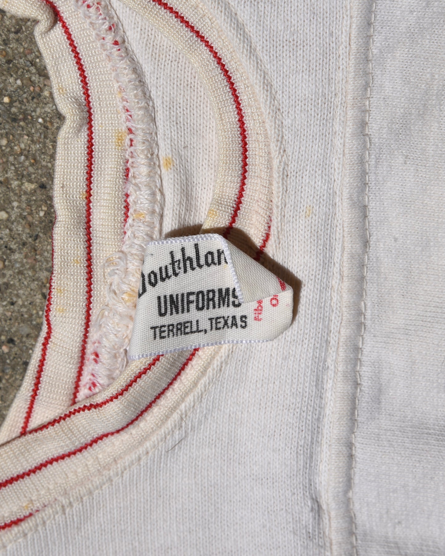 1960s Barons Big Red White Football Jersey Distressed Size Medium