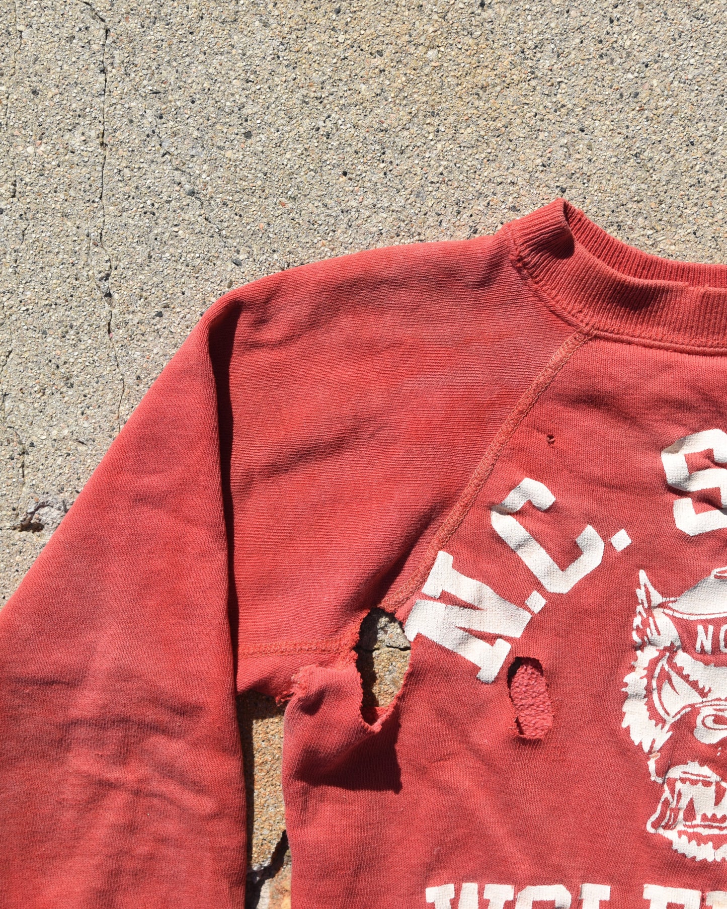 1950s N.C. State University Wolf Pack Sweatshirt Faded Youth