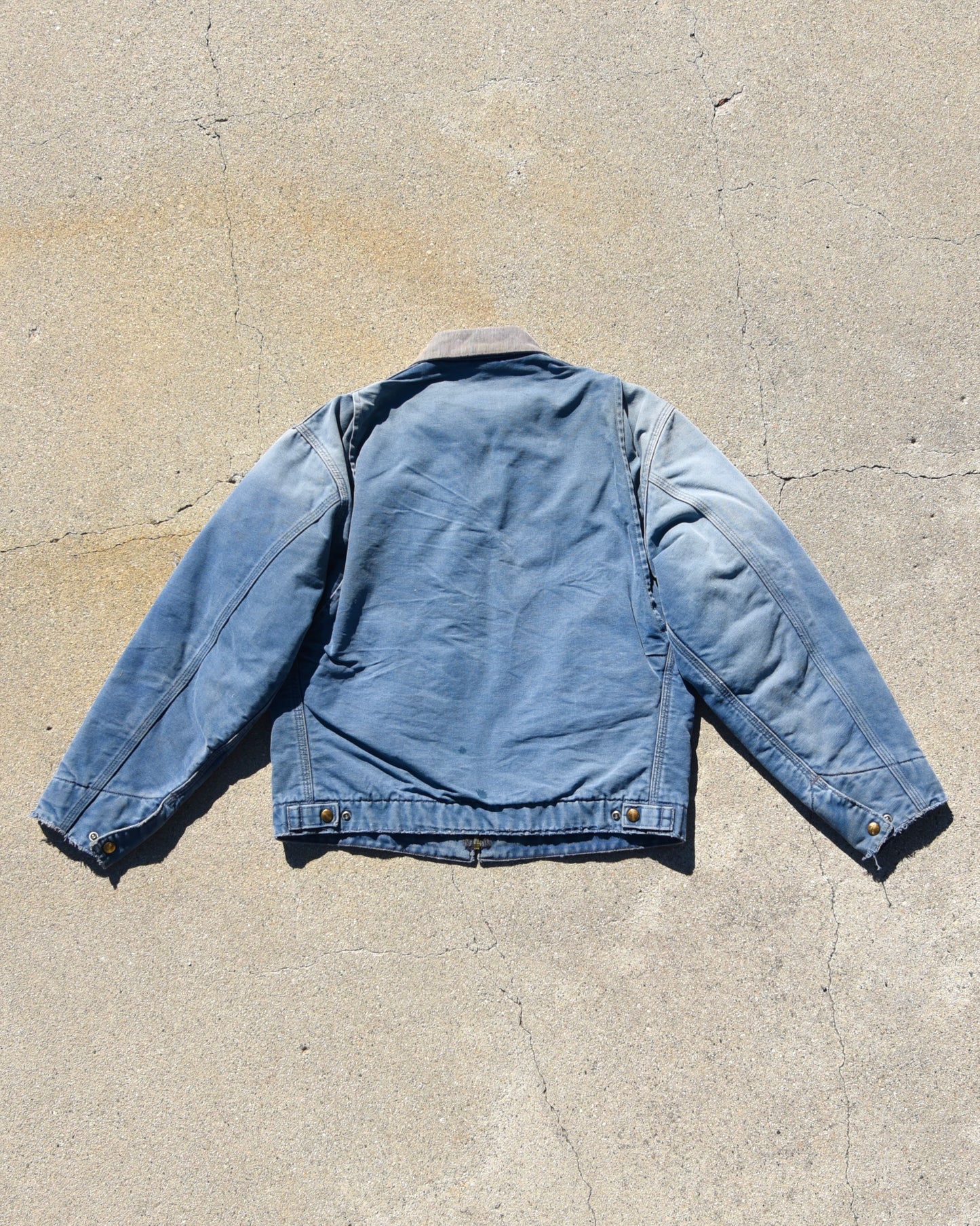 Carhartt J01 NVY Detroit Canvas Jacket Blanket Lined Medium Faded