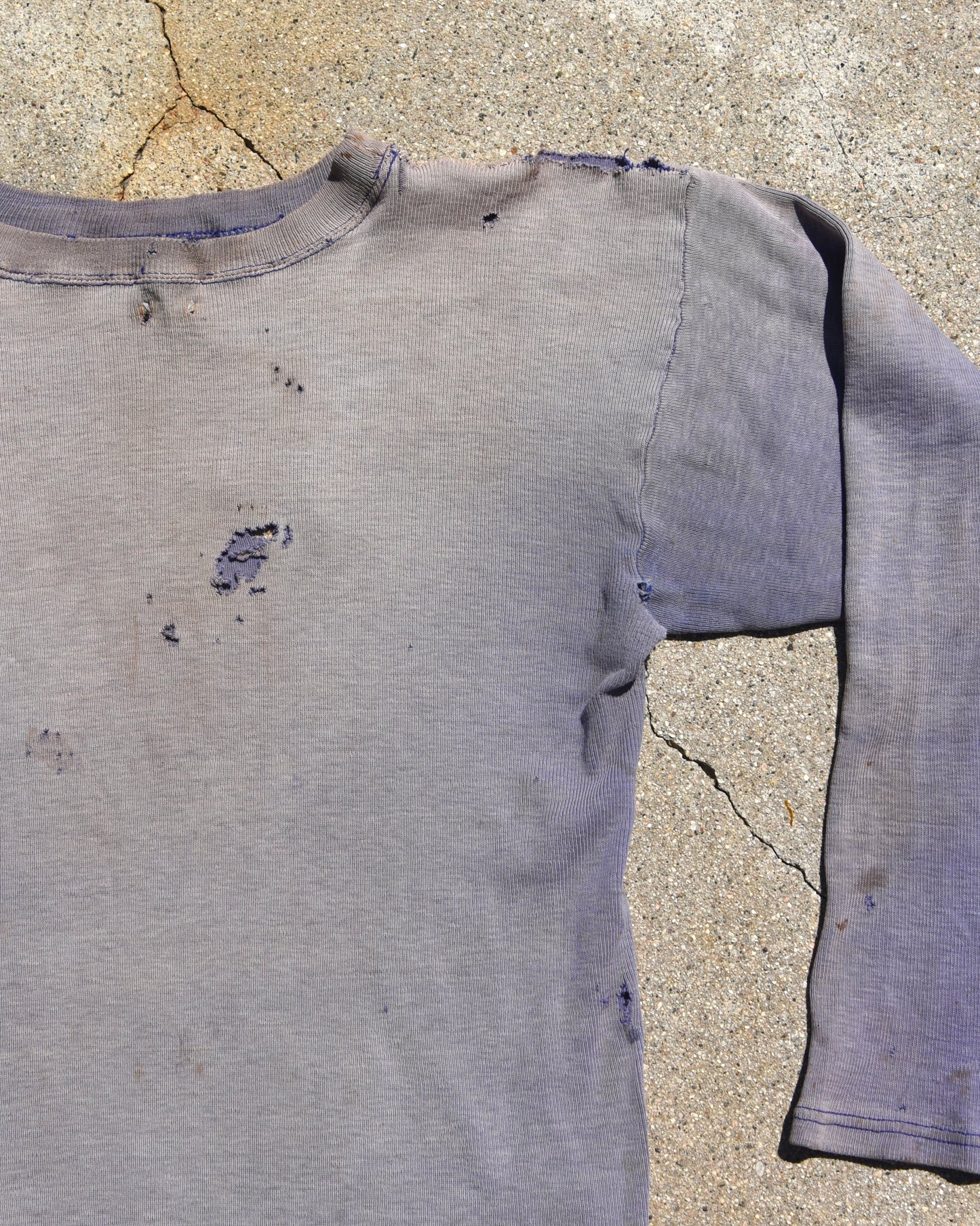 1940s Thrashed and Sun Faded Long Sleeve Tshirt