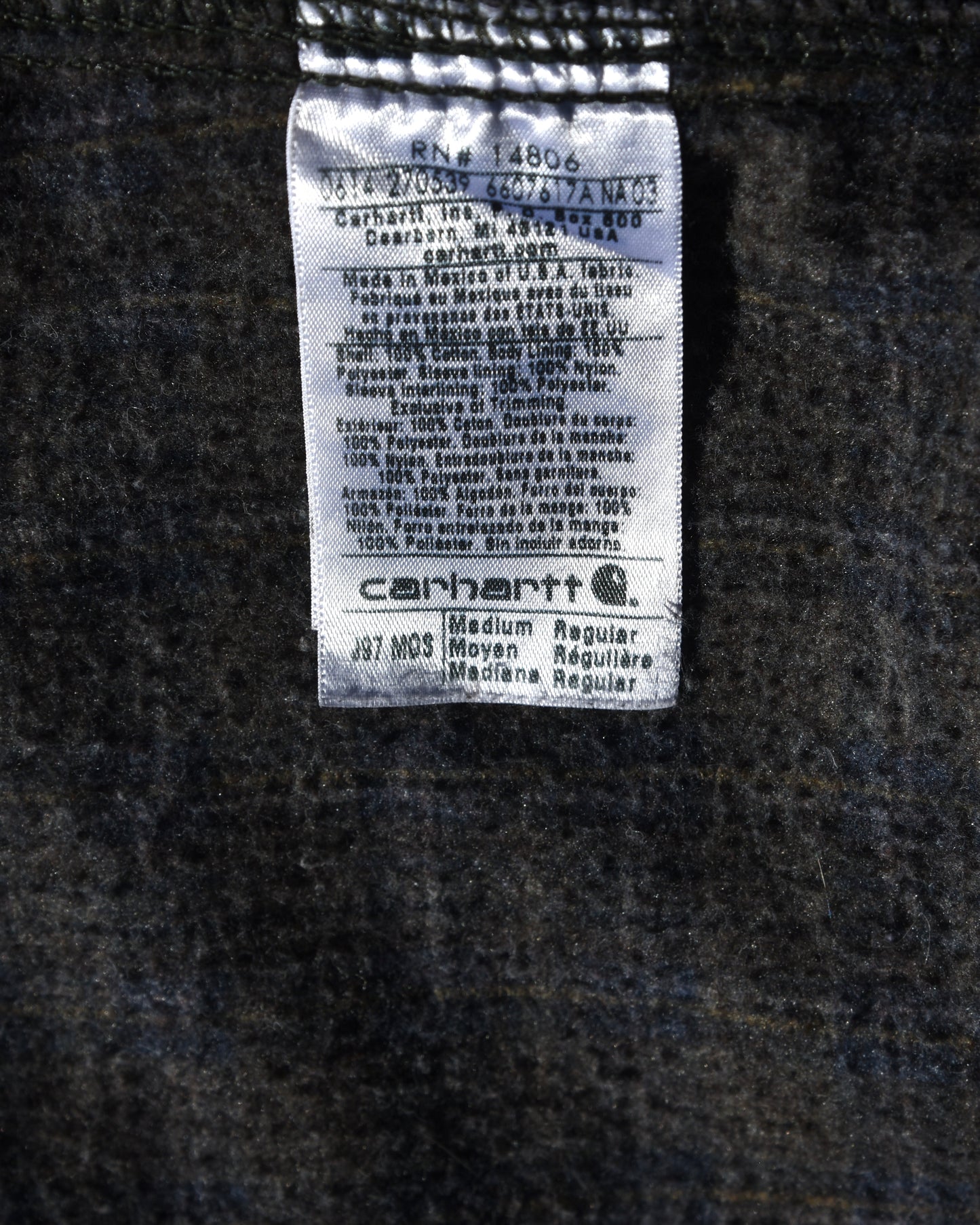 Carhartt Detroit Jacket J97 MOS Moss Green Blanket Lined Medium