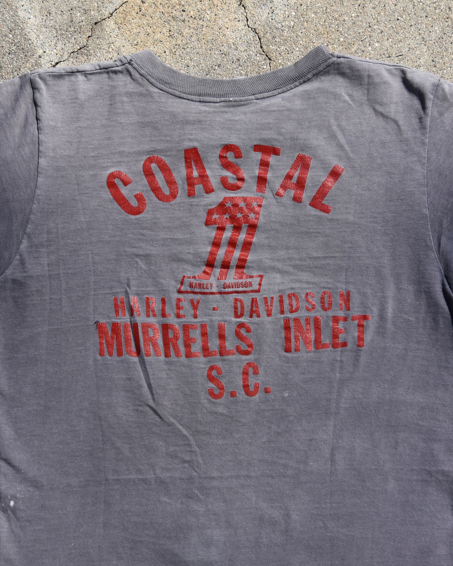 1980s Sun Faded I’d Rather Push My Harley Tshirt