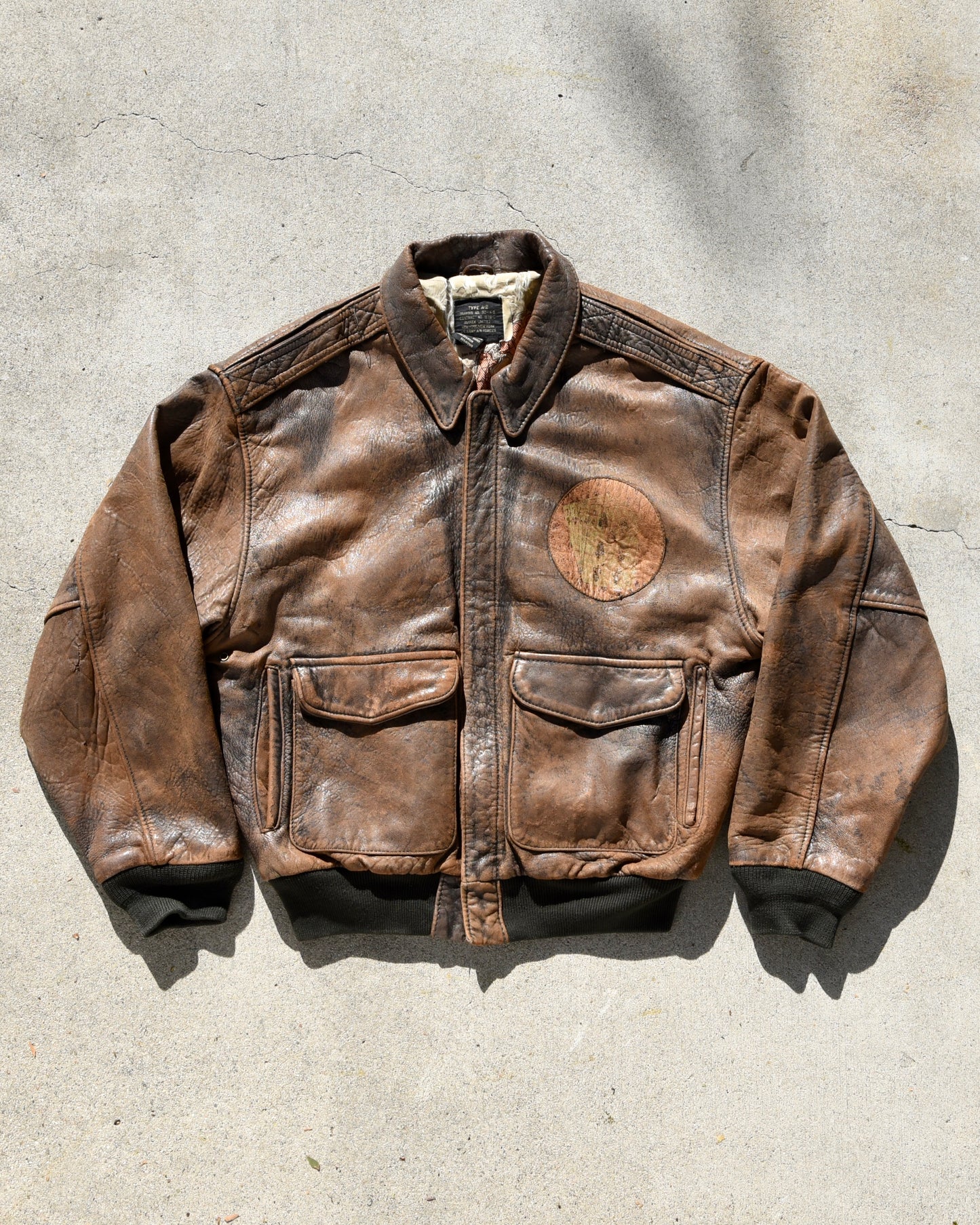 Avirex Sack Time Pinup Girl Leather Bomber Jacket