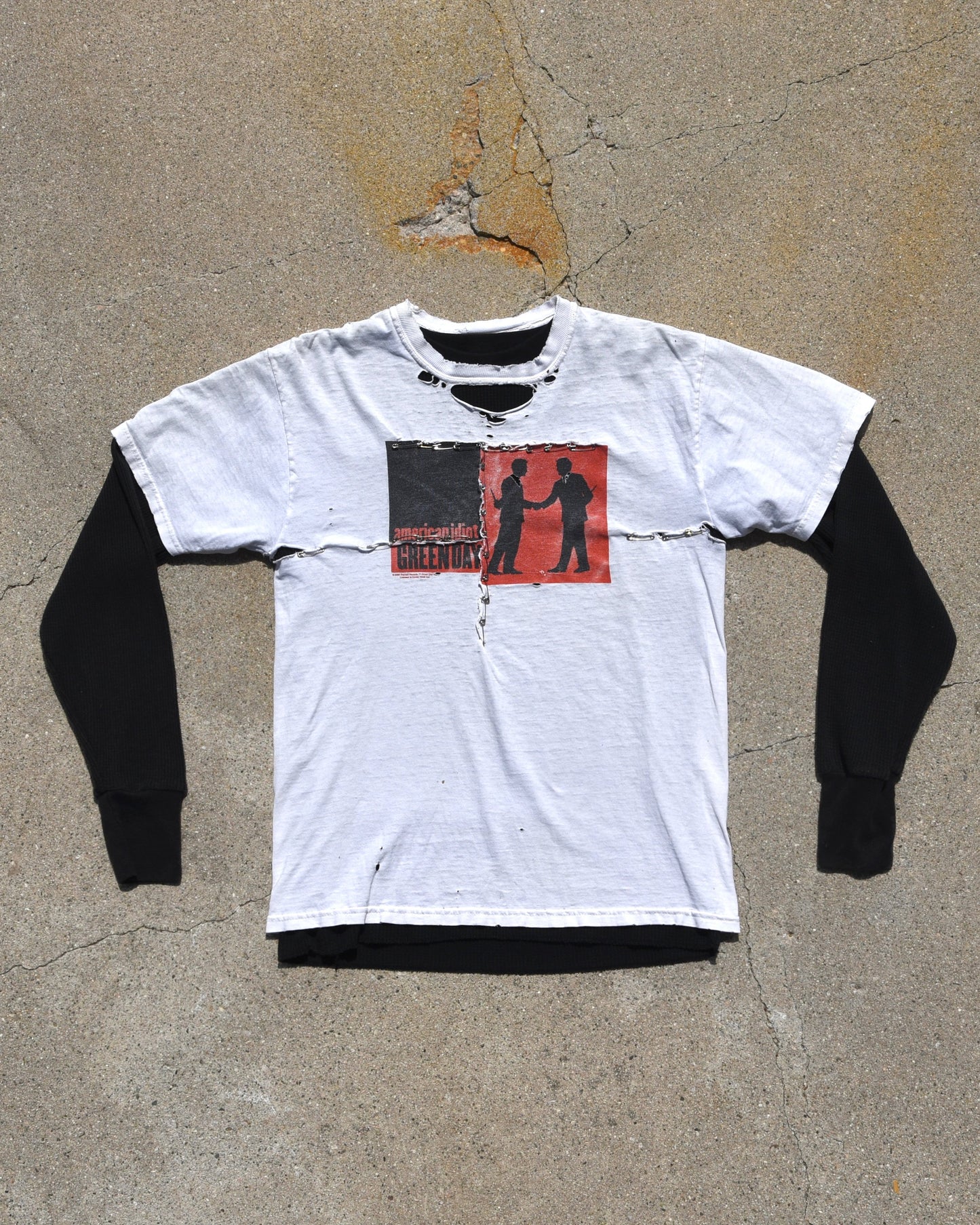 2005 Thrashed Green Day American Idiot Tshirt