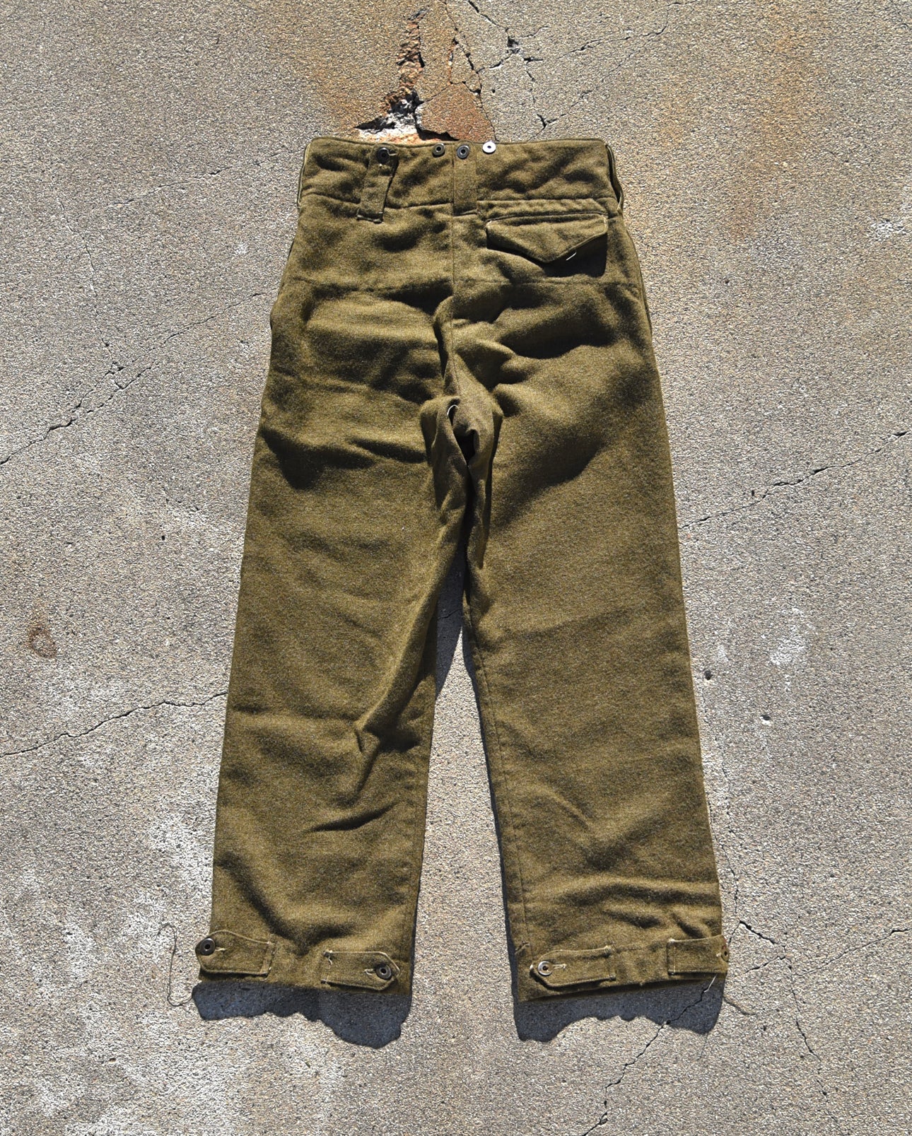 1950s Army Single Pocket Wool Uniform Pants