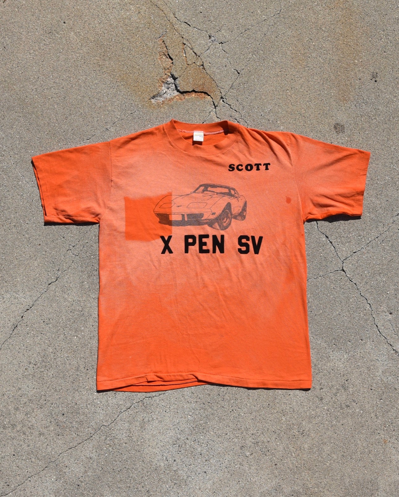 1970s Sun Faded Corvette Ghost Pocket Tshirt