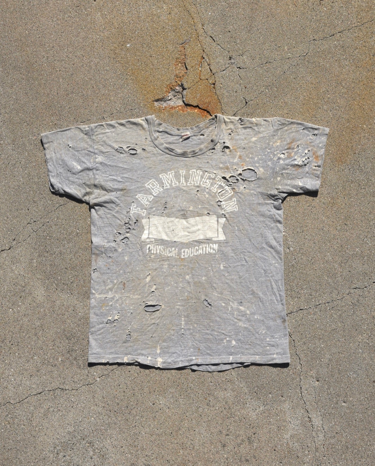 1950s Thrashed and Faded Farmington Phys Ed Tshirt