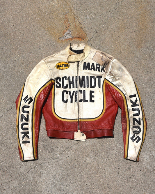 1970s Bates x Schmidt Cycle Suzuki Motorcycle Racing Jacket
