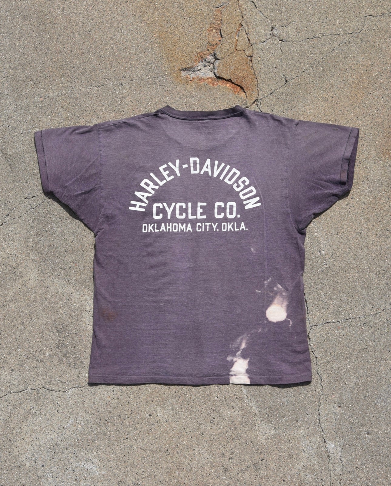 1970s Sun Faded Harley Davidson Oklahoma City Tshirt