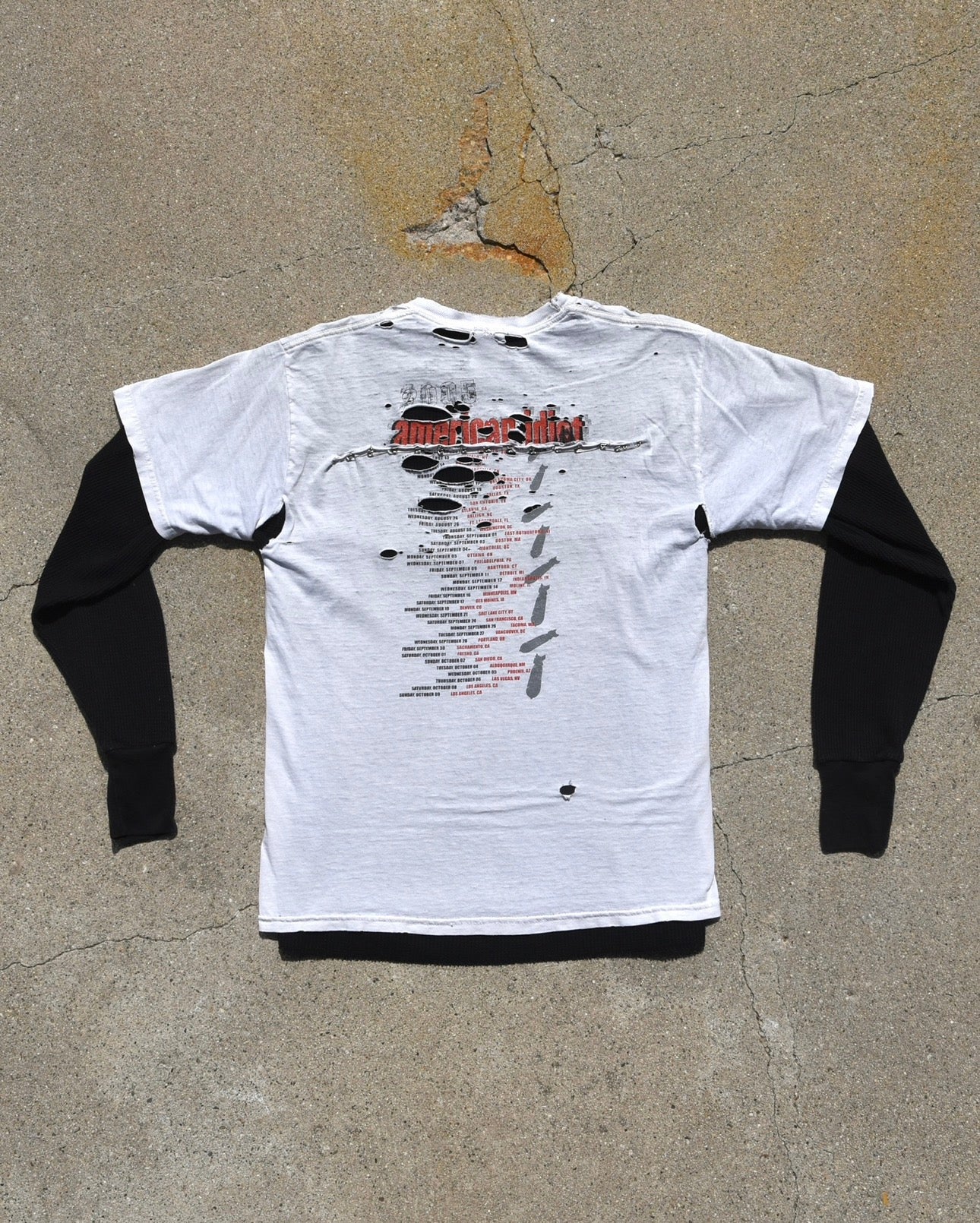 2005 Thrashed Green Day American Idiot Tshirt