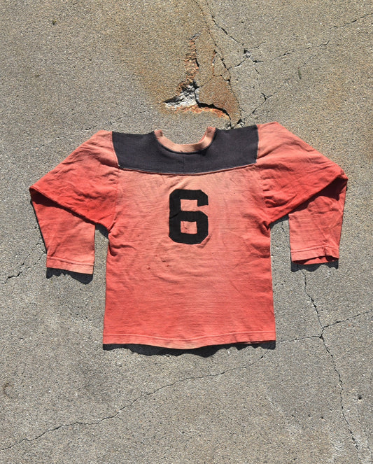 1950s Sun Faded Two Tone Cotton Football Jersey