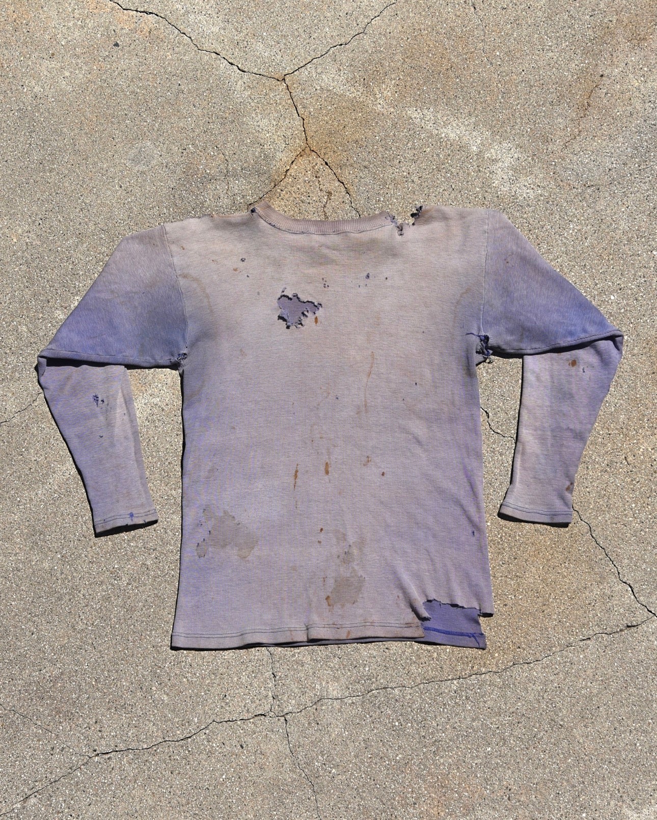 1940s Thrashed and Sun Faded Long Sleeve Tshirt