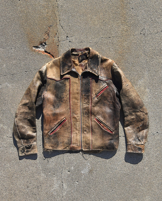 1940s Horsehide Buckleback Leather Jacket