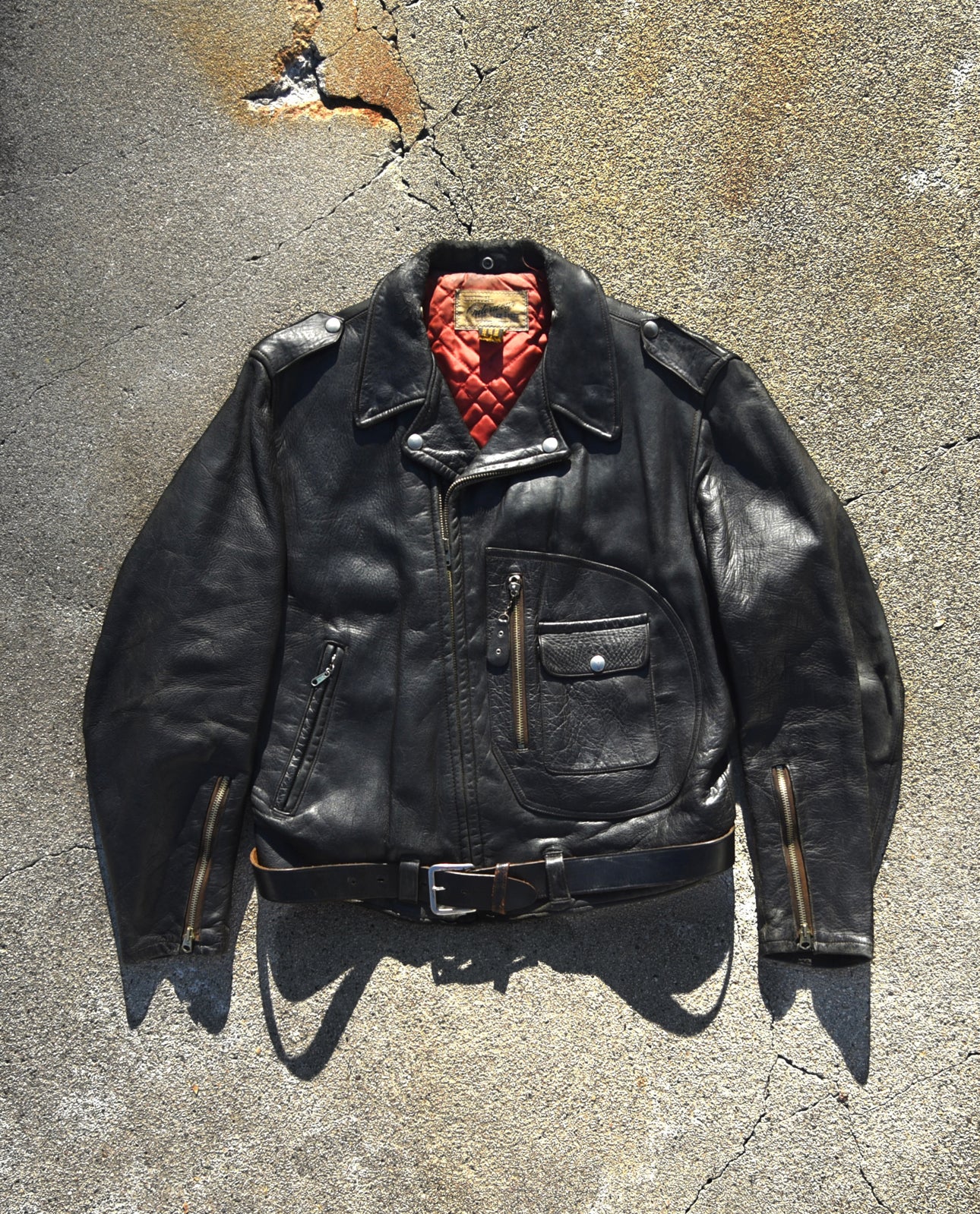 1950s Hercules Horsehide Motorcycle Jacket D-Pocket